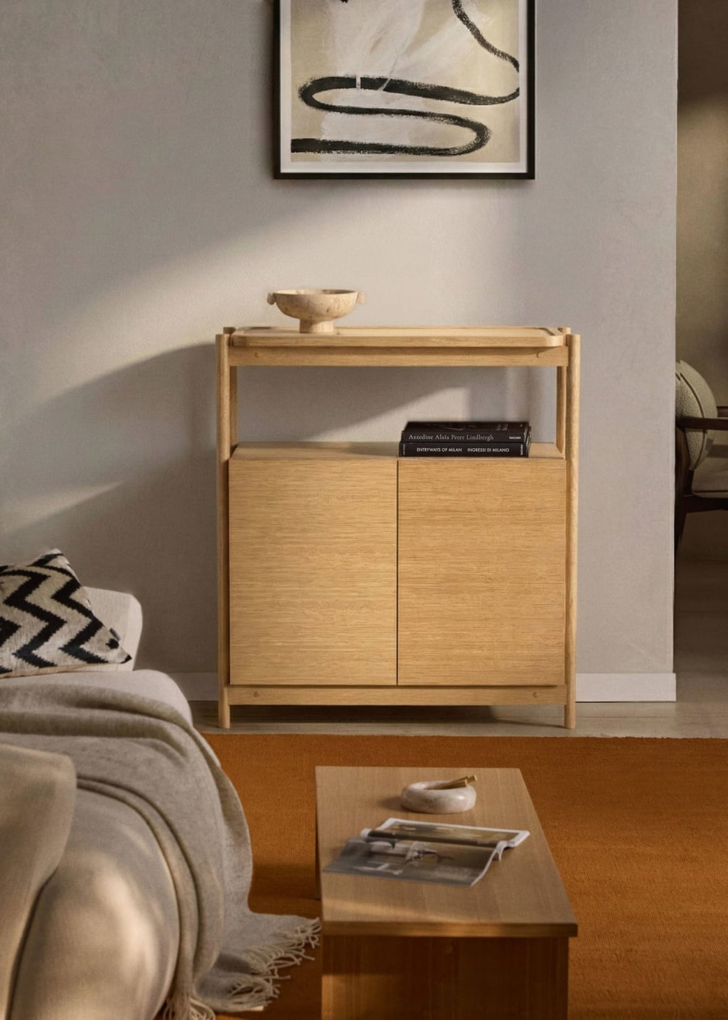 Libby Wood-Highboard — Yellow
