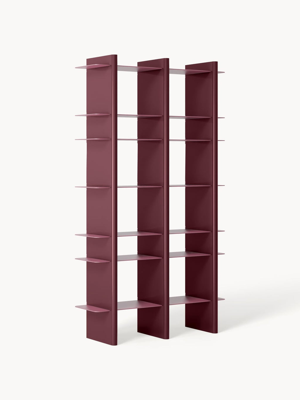 Rami Tall Shelving Unit with Metal Elements — Chocolate