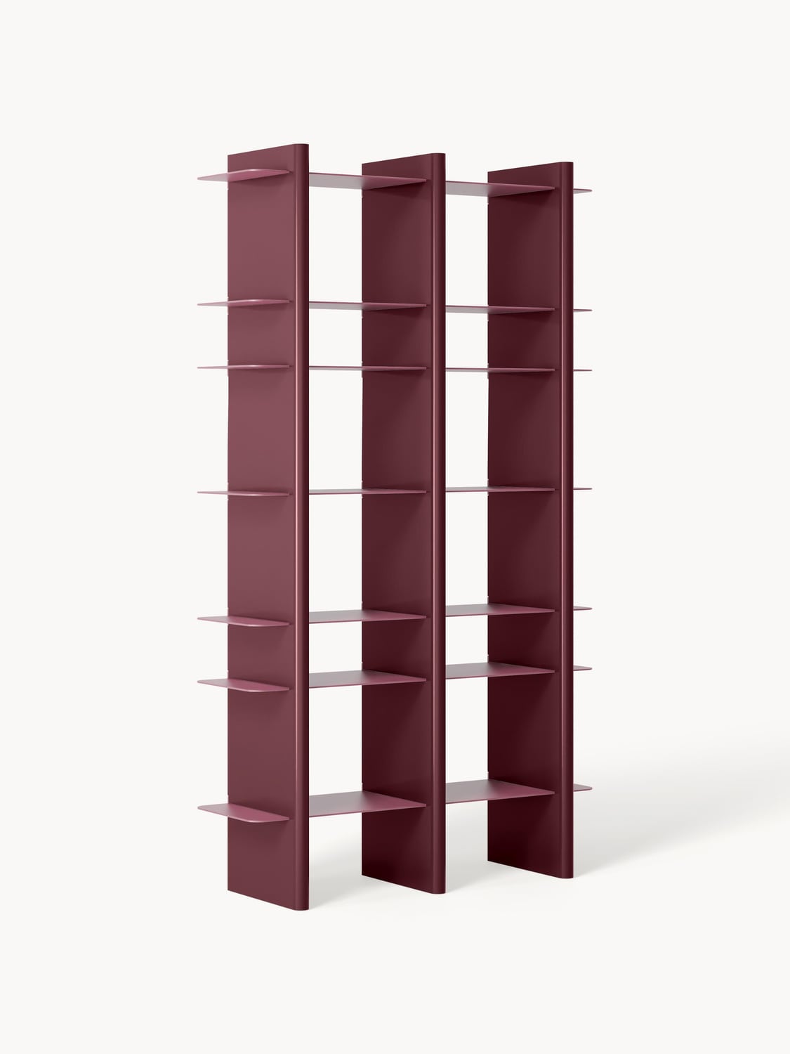 Rami Tall Shelving Unit with Metal Elements — Chocolate