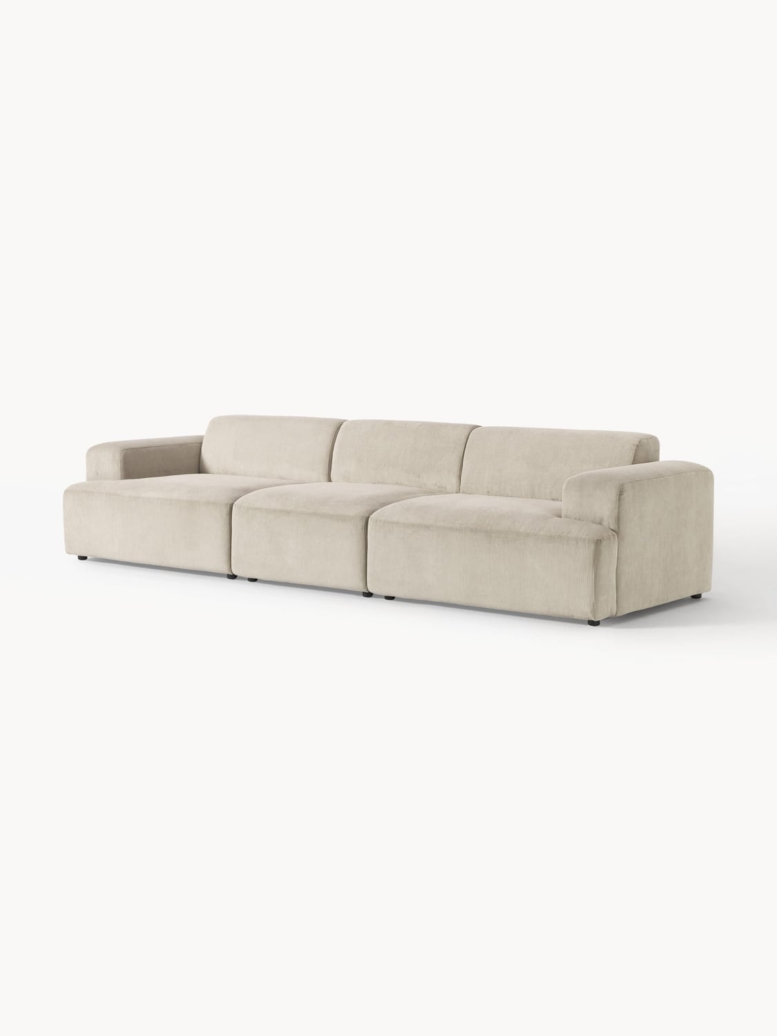 Melva Corduroy-Sofa (4-seater) — Oatmeal