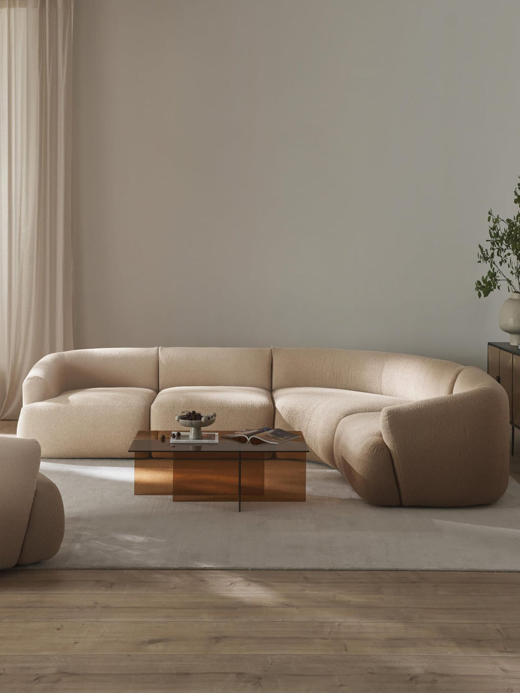 Sofia Modular Bouclé Corner Sofa (4-seater) — Blush