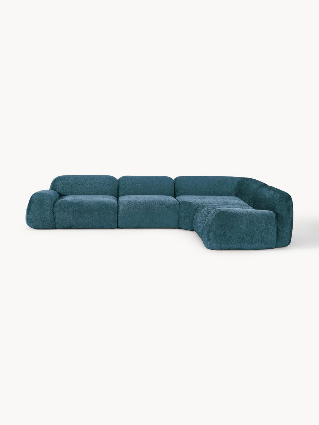 Wolke Modular Teddy Bouclé Corner Sofa (4-seater) — Teal