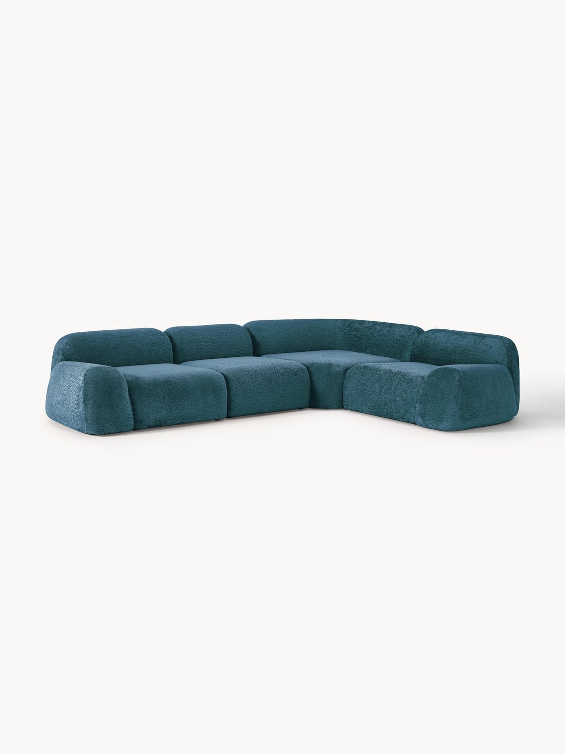 Wolke Modular Teddy Bouclé Corner Sofa (4-seater) — Teal