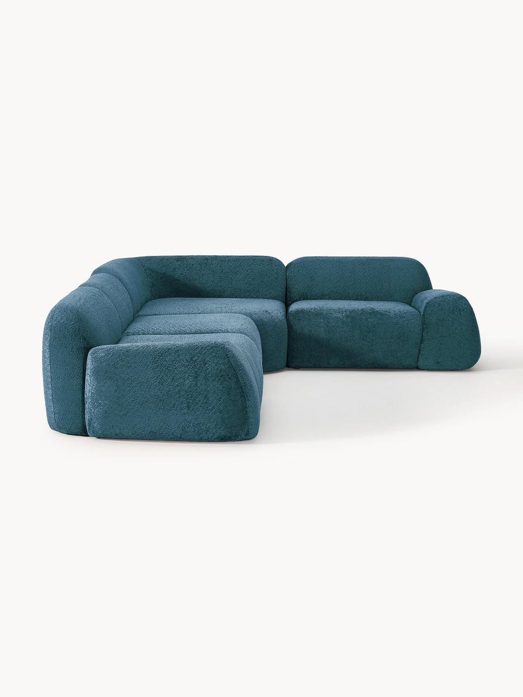 Wolke Modular Teddy Bouclé Corner Sofa (4-seater) — Teal
