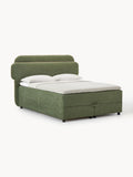 Enrica Box-Spring Bed with Storage — Taupe