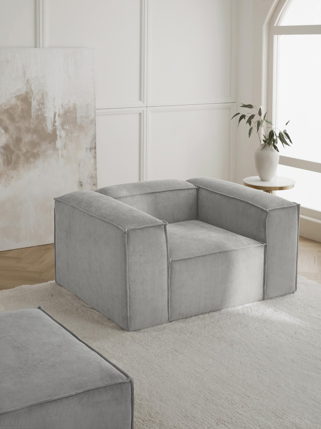 Lennon Armchair in Corduroy — Taupe