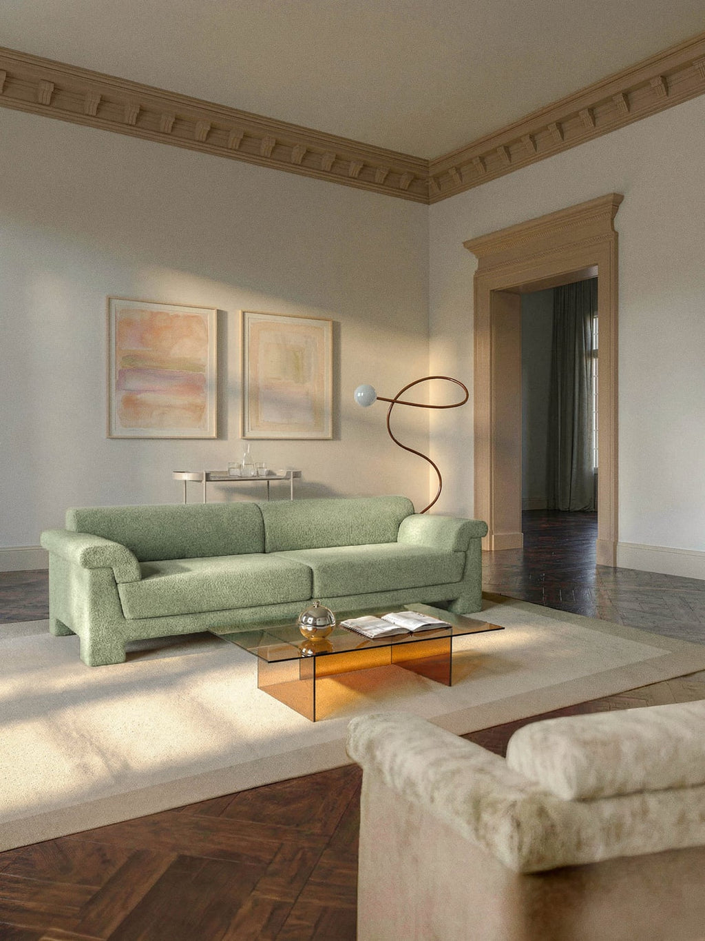 Atlas Bouclé Sofa (3-seater) — Taupe