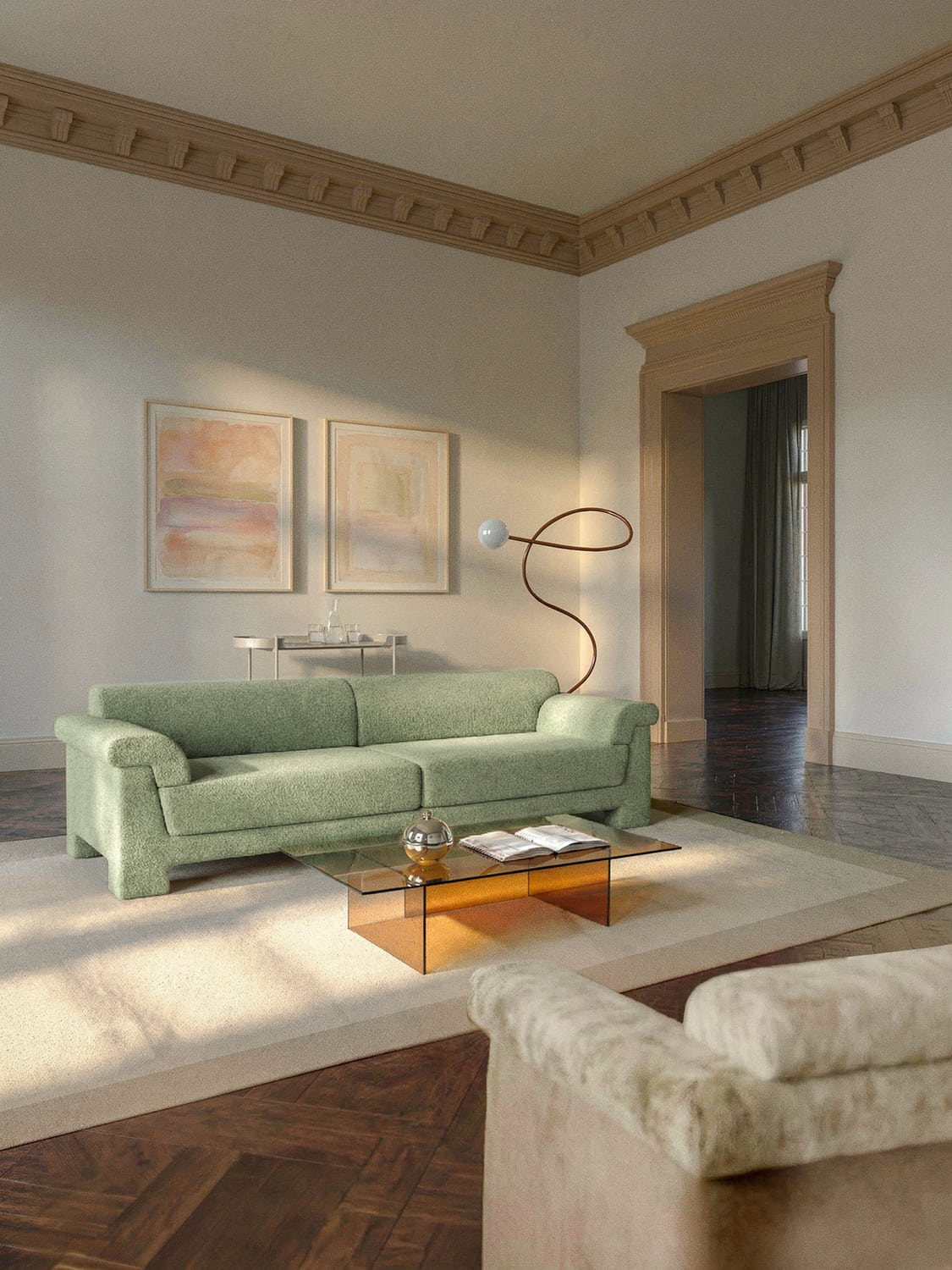 Atlas Bouclé Sofa (3-seater) — Taupe
