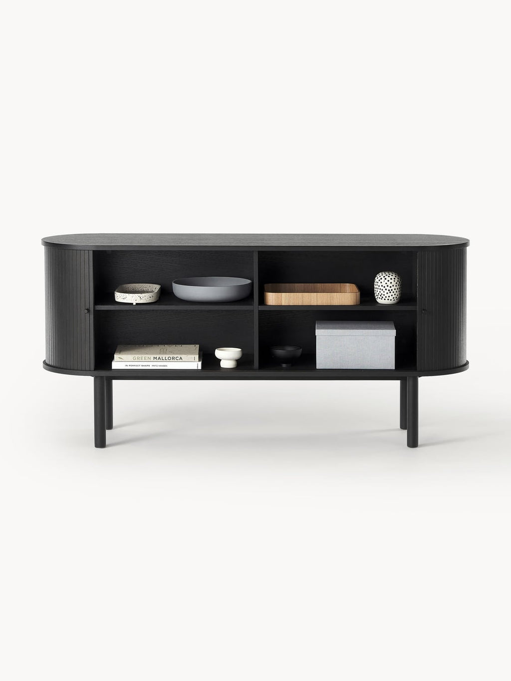 Calary Sideboard with Fluted Front — Dark Grey