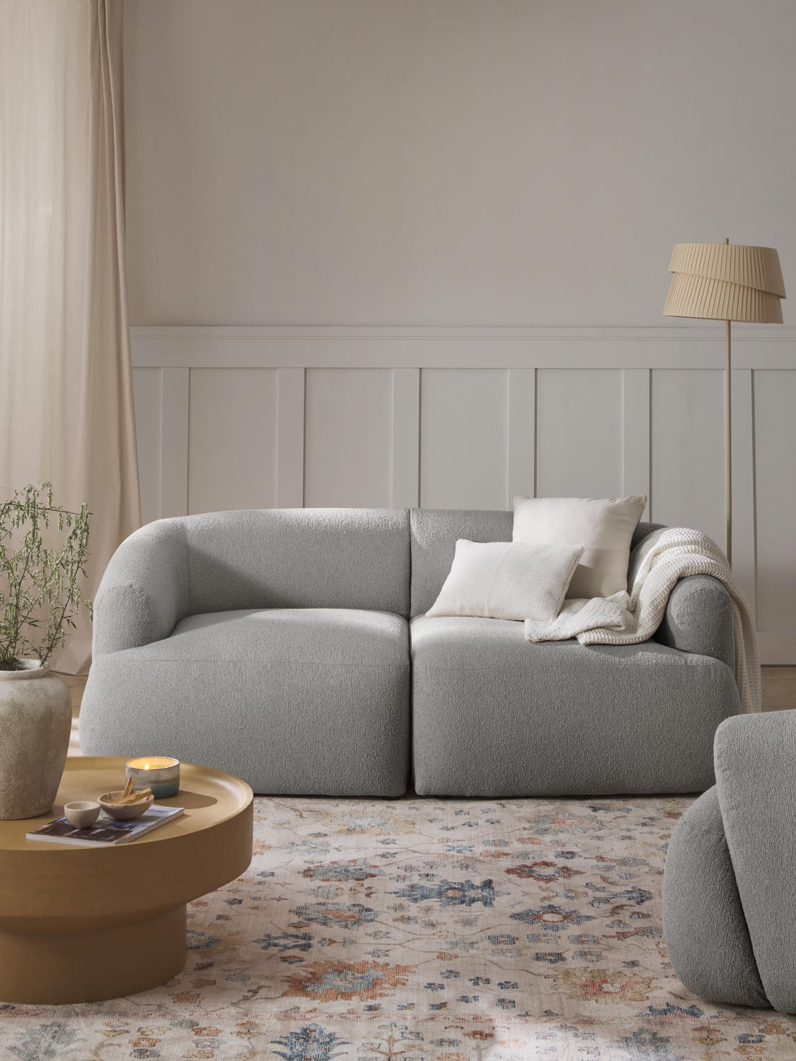 Sofia Modular Bouclé Sofa (2-seater) — Sand Beige