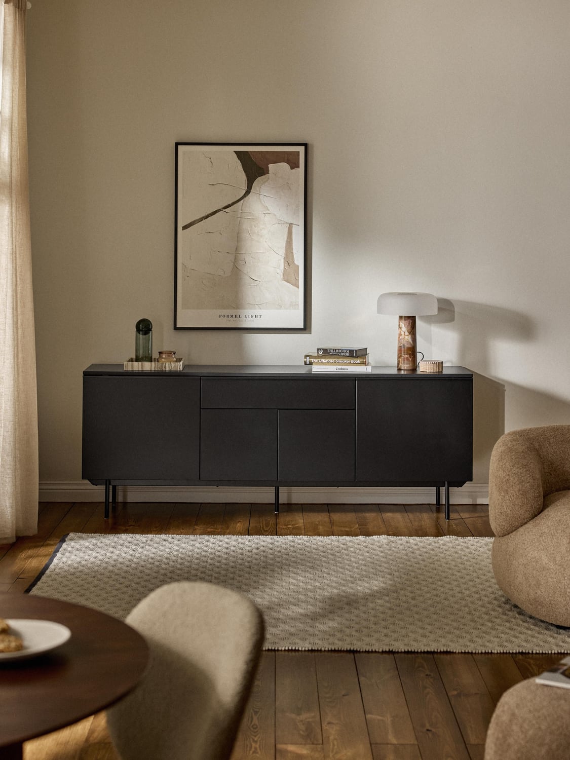 Elona Wooden Sideboard — Anthracite