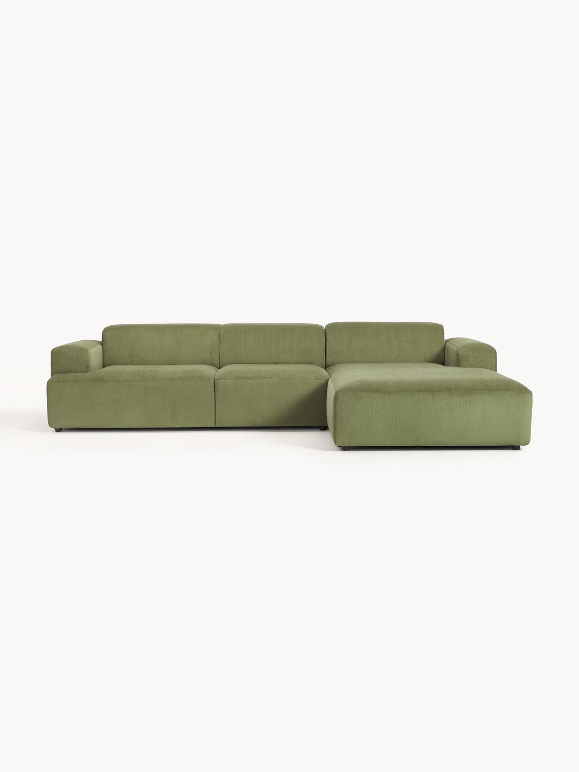 Melva Corduroy Corner Sofa (4-seater) — Taupe