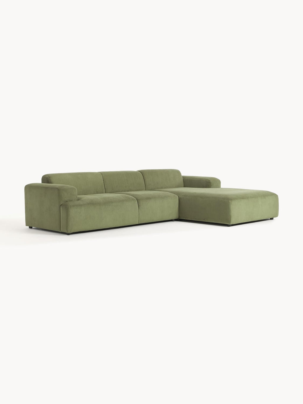 Melva Corduroy Corner Sofa (4-seater) — Taupe