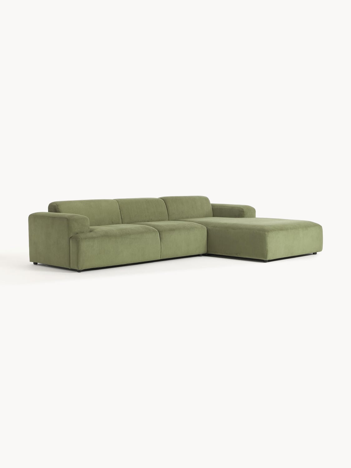 Melva Corduroy Corner Sofa (4-seater) — Taupe