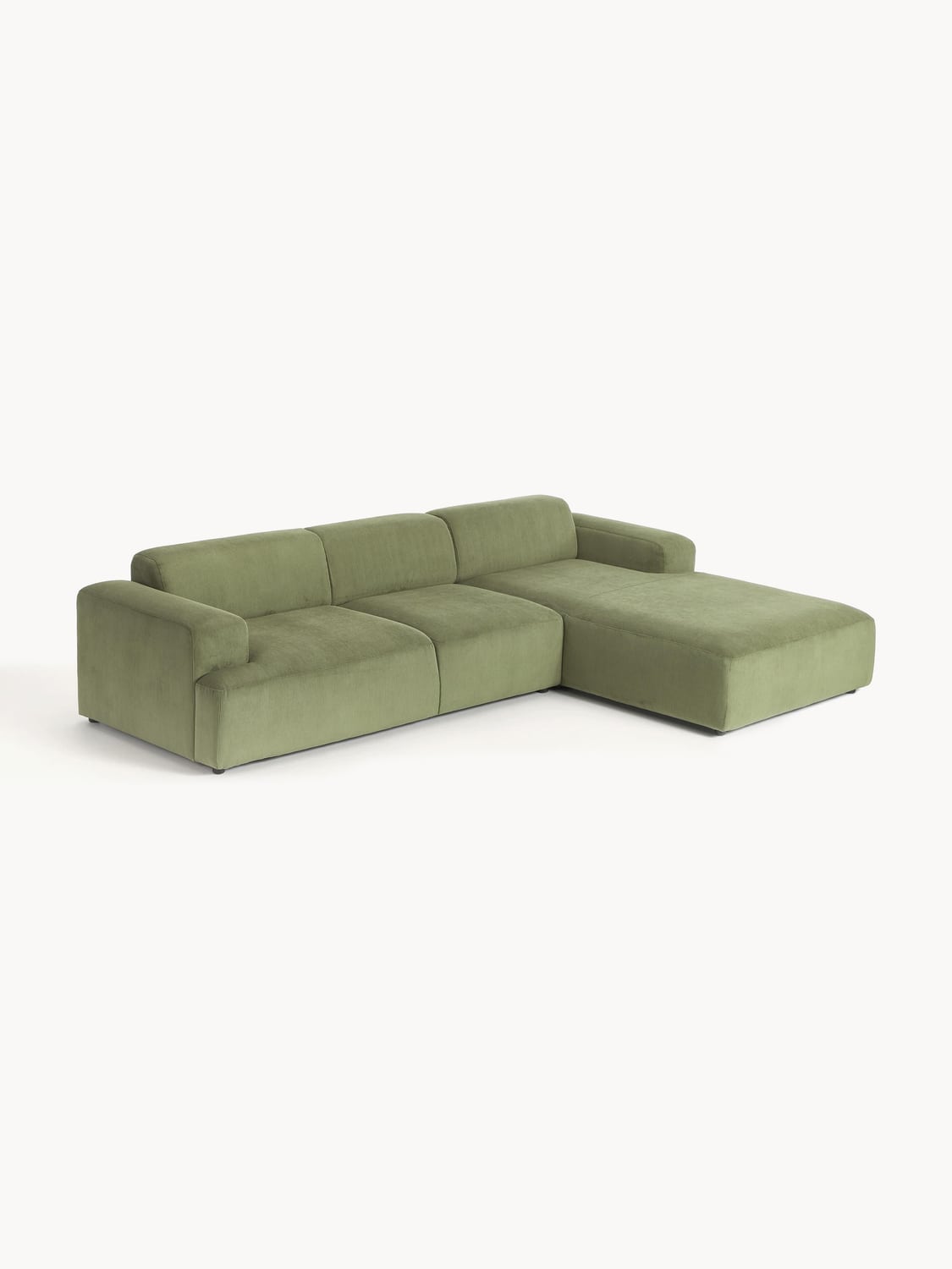 Melva Corduroy Corner Sofa (4-seater) — Taupe
