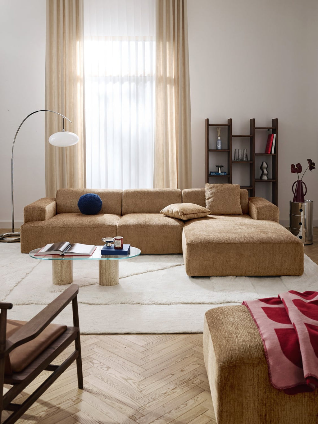 Melva Corner Sofa (4-seater) — Camel