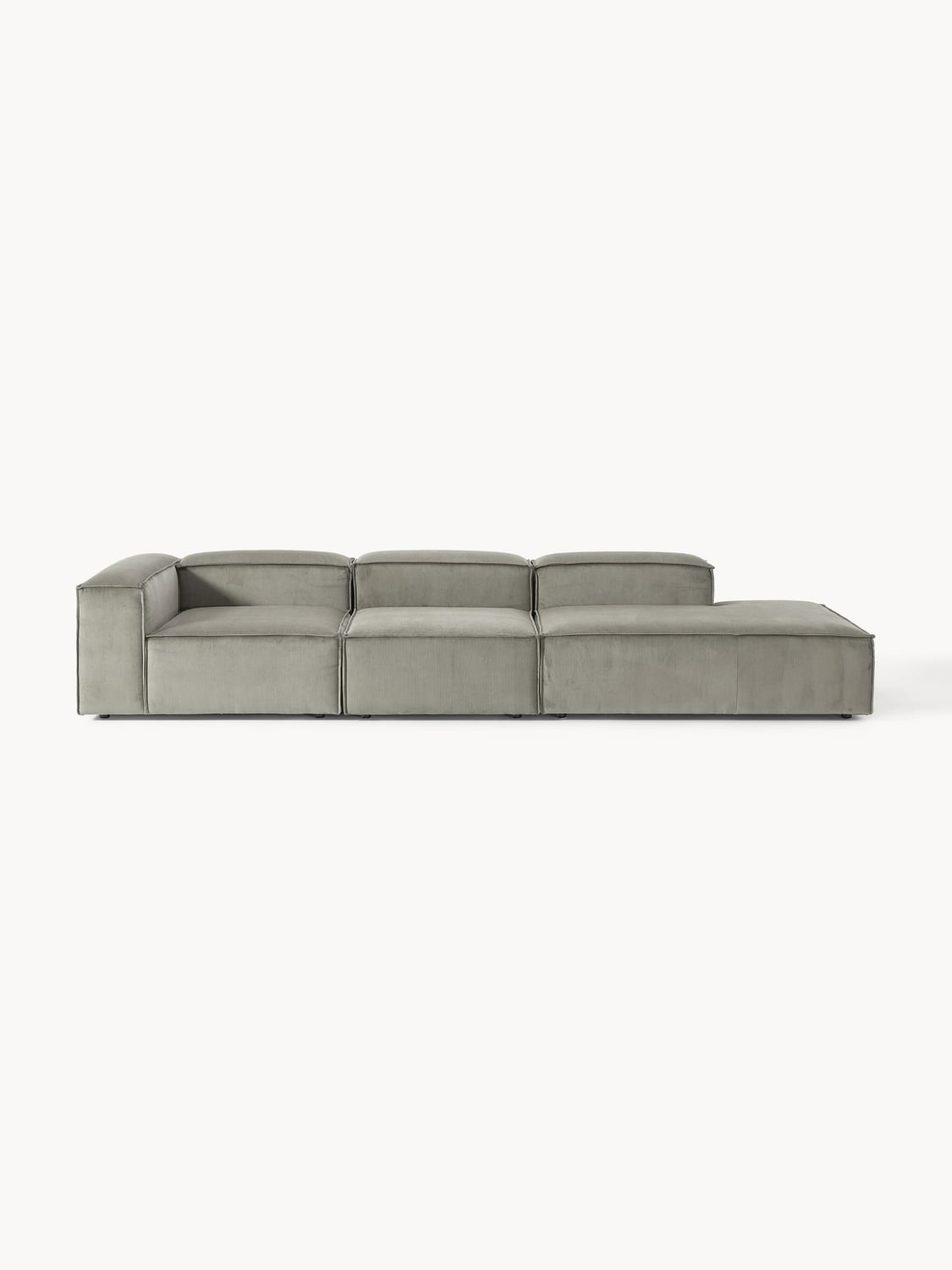 Lennon Modular XL Ottoman in Corduroy — Warm Grey