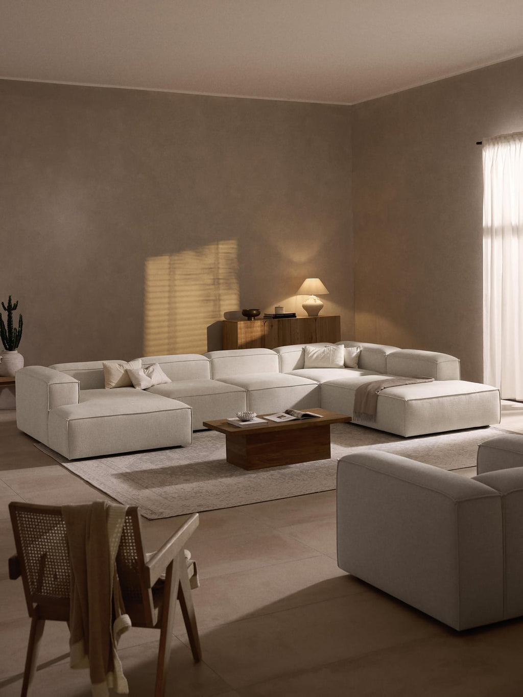 Lennon Modular XL Sofa in Linen Blend — Off-White
