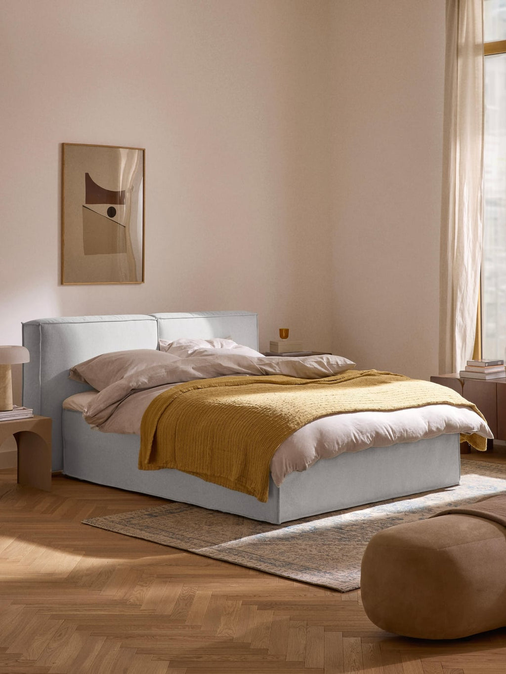 Lennon Box-Spring Bed — Lilac