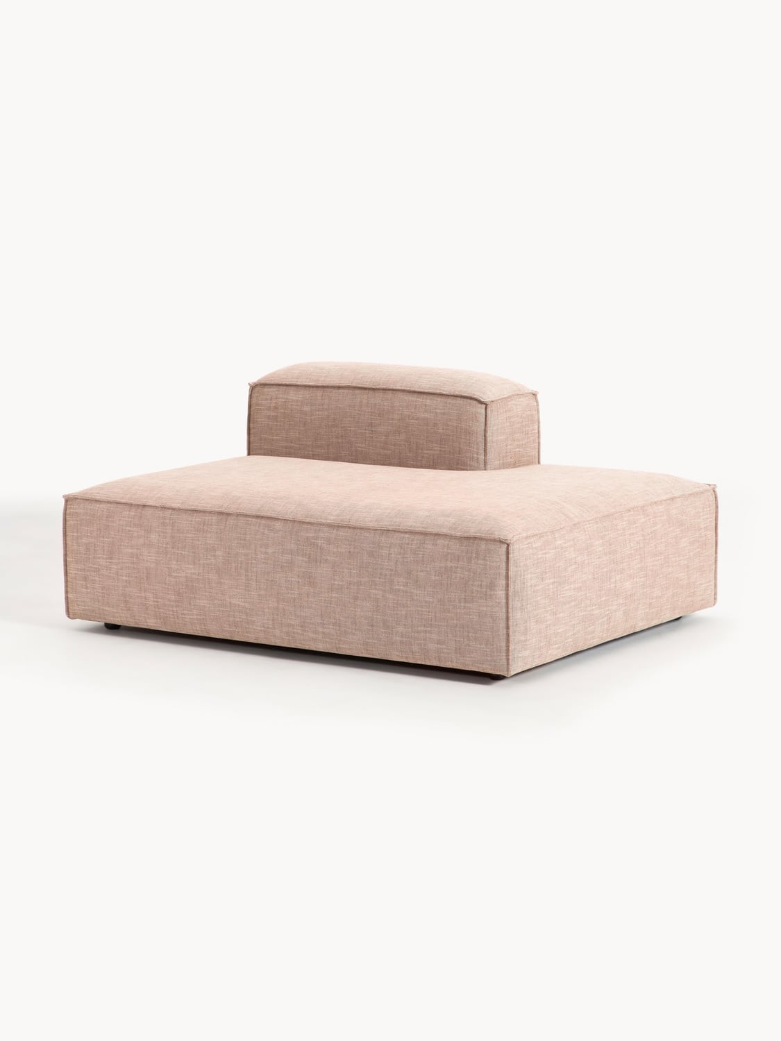 Lennon Ottoman Module in Linen Blend — Warm Grey