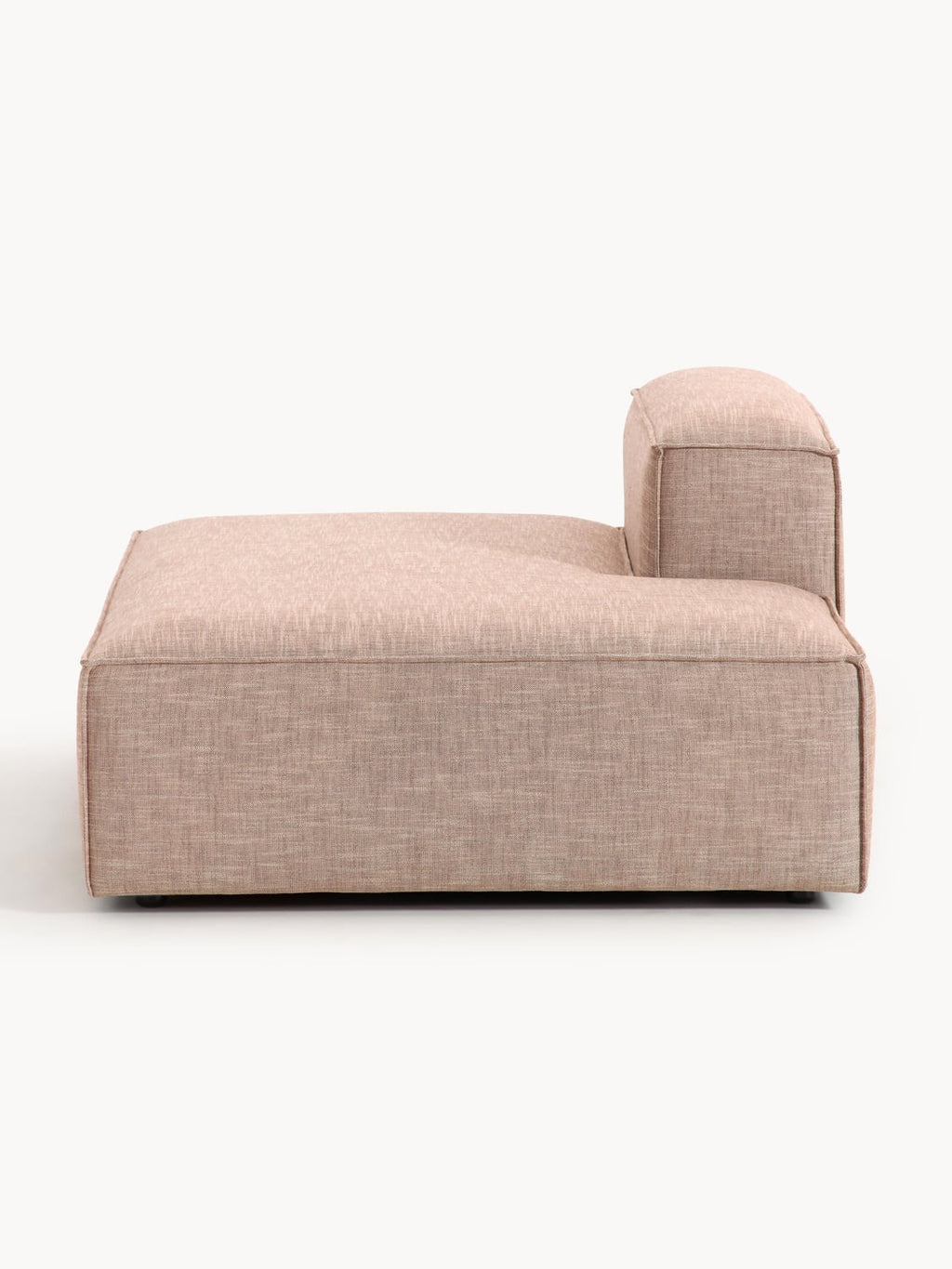 Lennon Ottoman Module in Linen Blend — Warm Grey