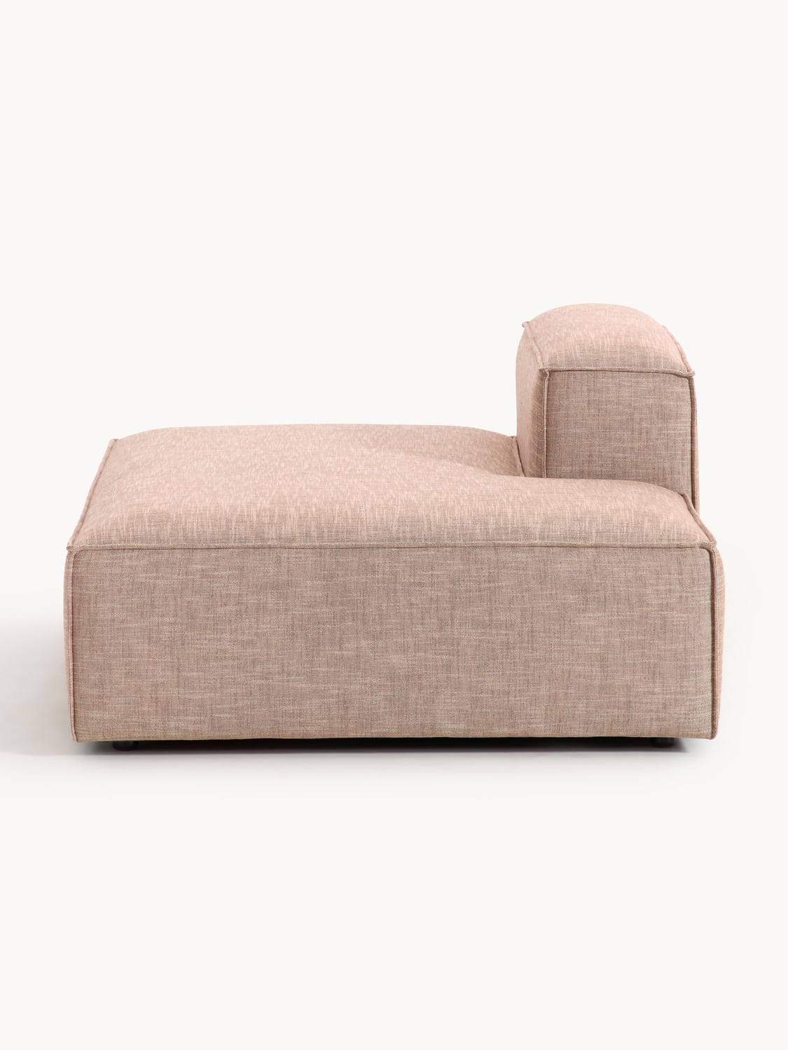 Lennon Ottoman Module in Linen Blend — Warm Grey