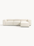 Lennon Modular Sofa (4-seater) with Ottoman (left/right) — Light Grey
