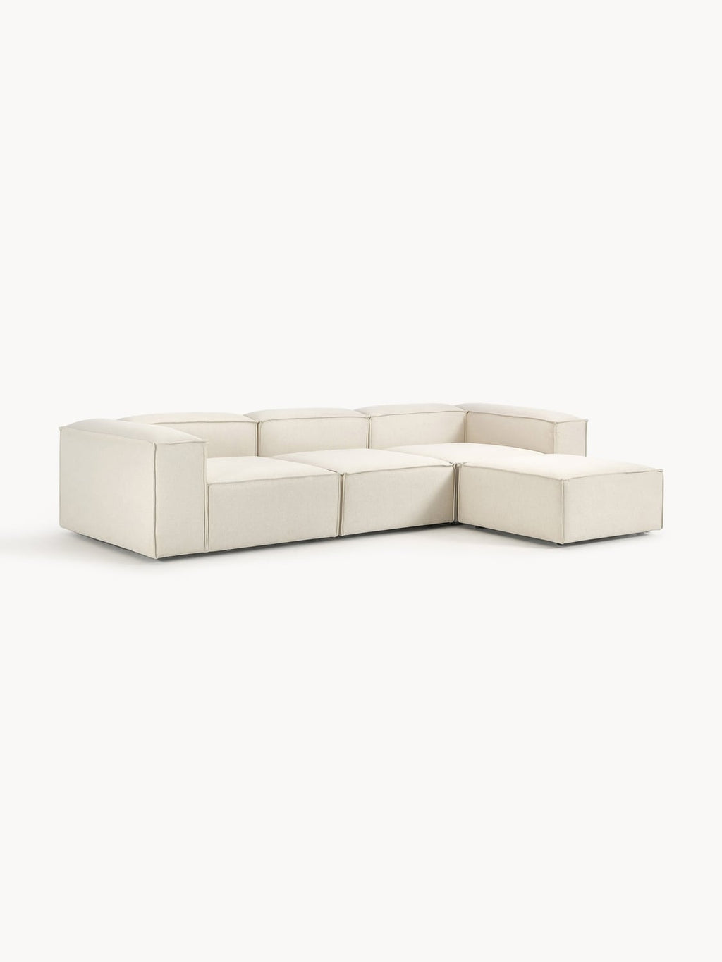 Lennon Modular Sofa (4-seater) with Ottoman (left/right) — Light Grey