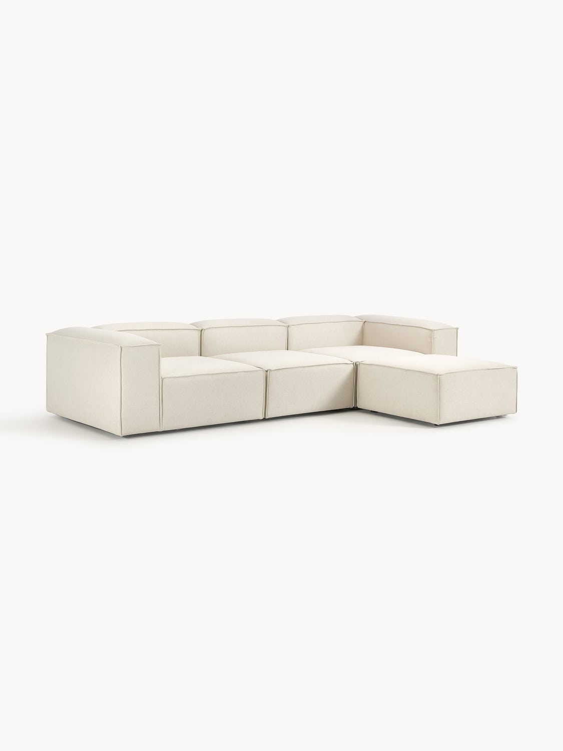 Lennon Modular Sofa (4-seater) with Ottoman (left/right) — Light Grey