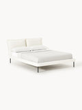 Amelia Upholstered Bed in Teddy Bouclé — Off-White