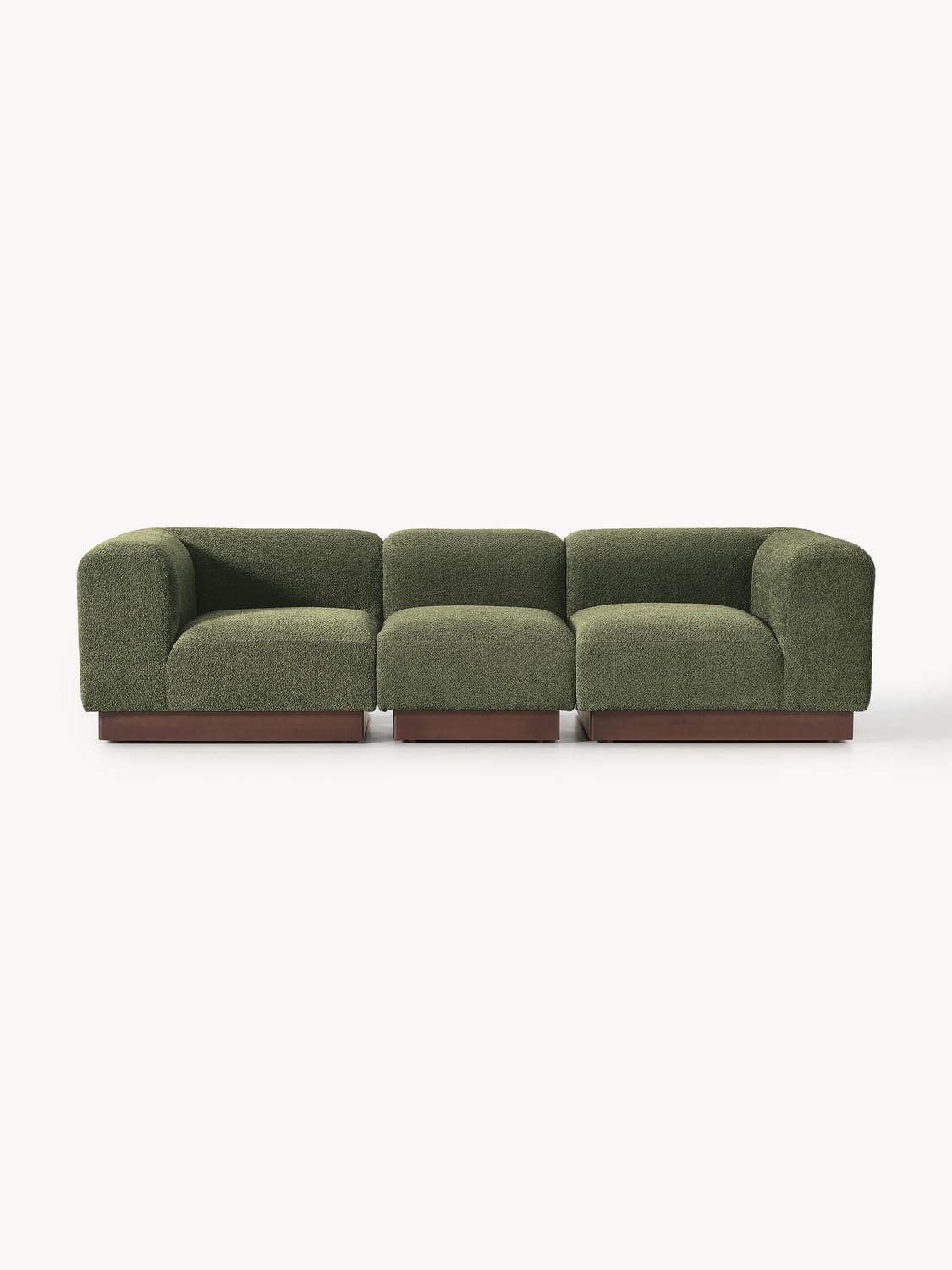 Natalie Modular Sofa (3-seater) in Teddy Bouclé — Green