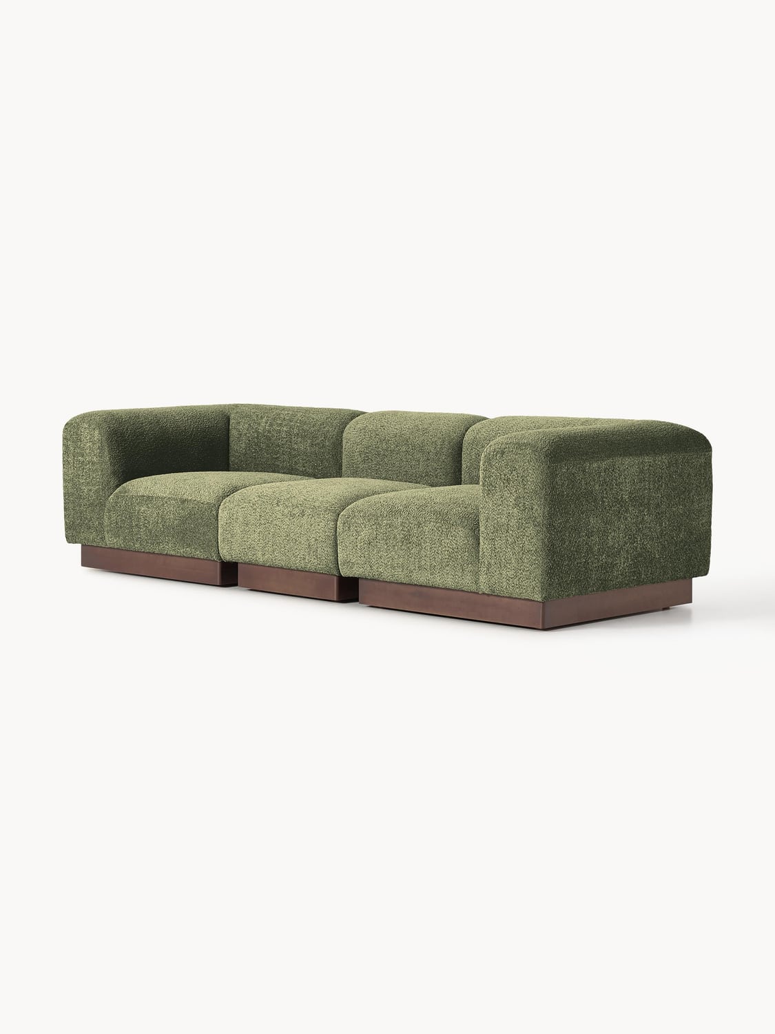 Natalie Modular Sofa (3-seater) in Teddy Bouclé — Green