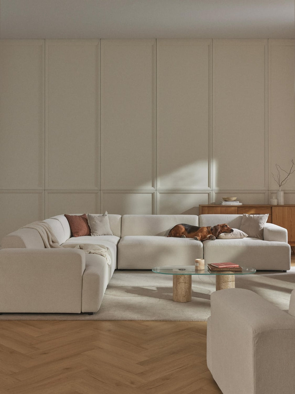 Melva Corner Sofa (4-seater) — Ivory