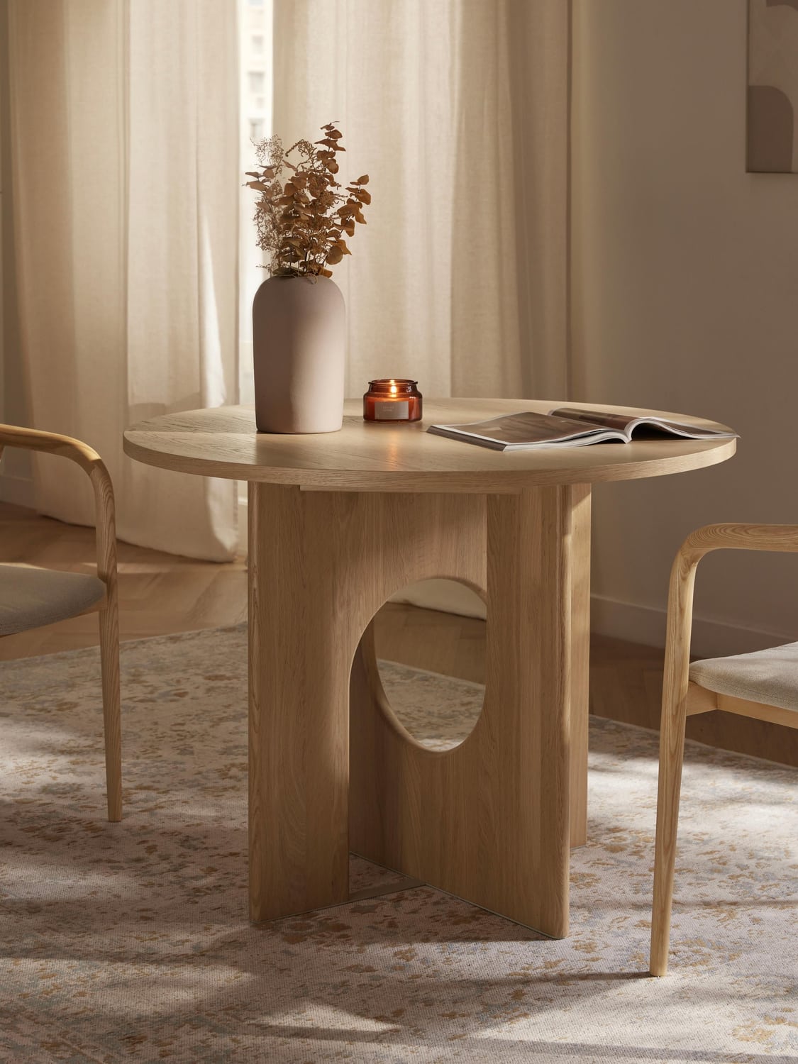 Apollo Round Dining Table, in various sizes — Camel