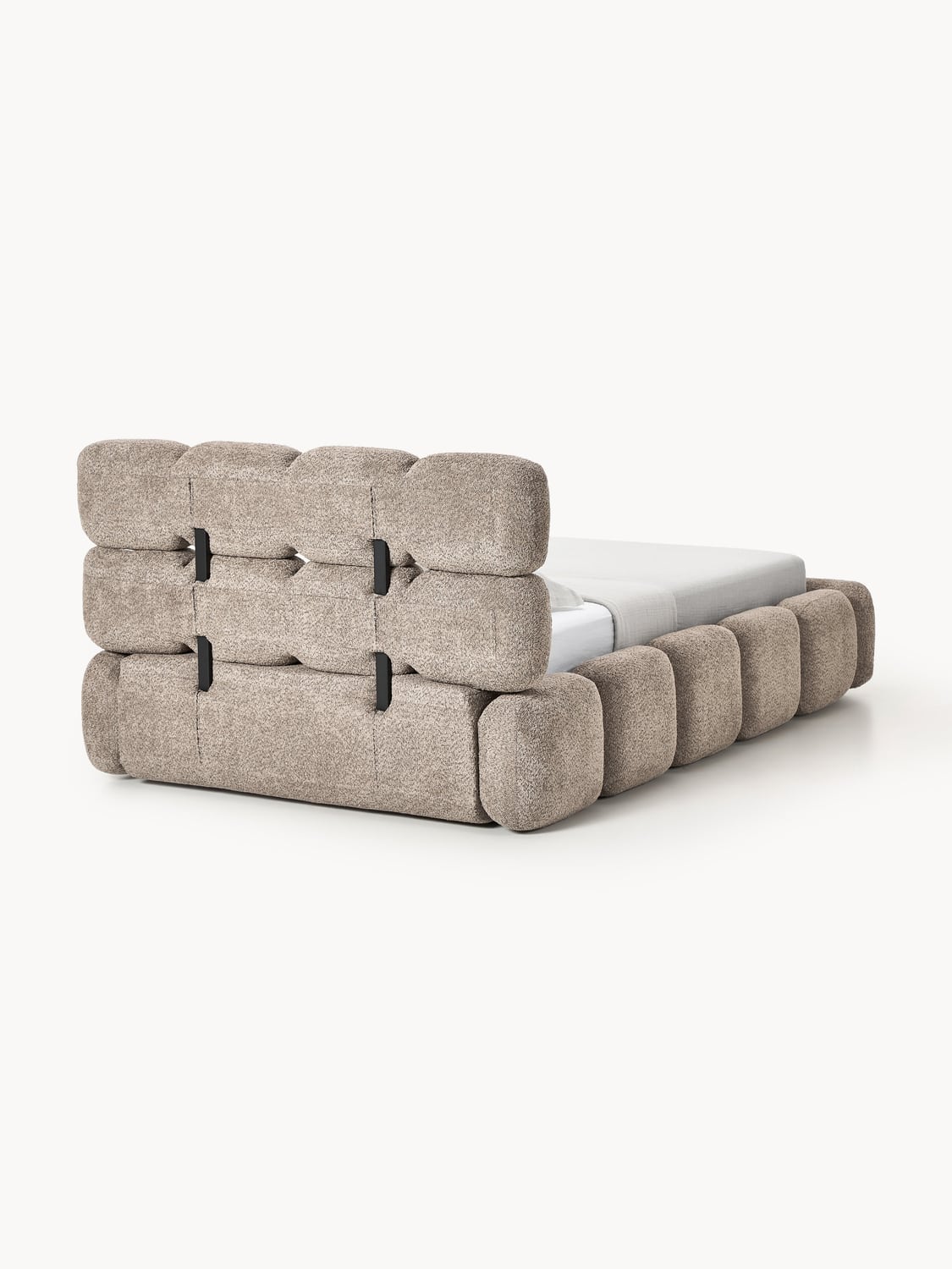 Tayla Single Bed in Teddy Bouclé — Oatmeal