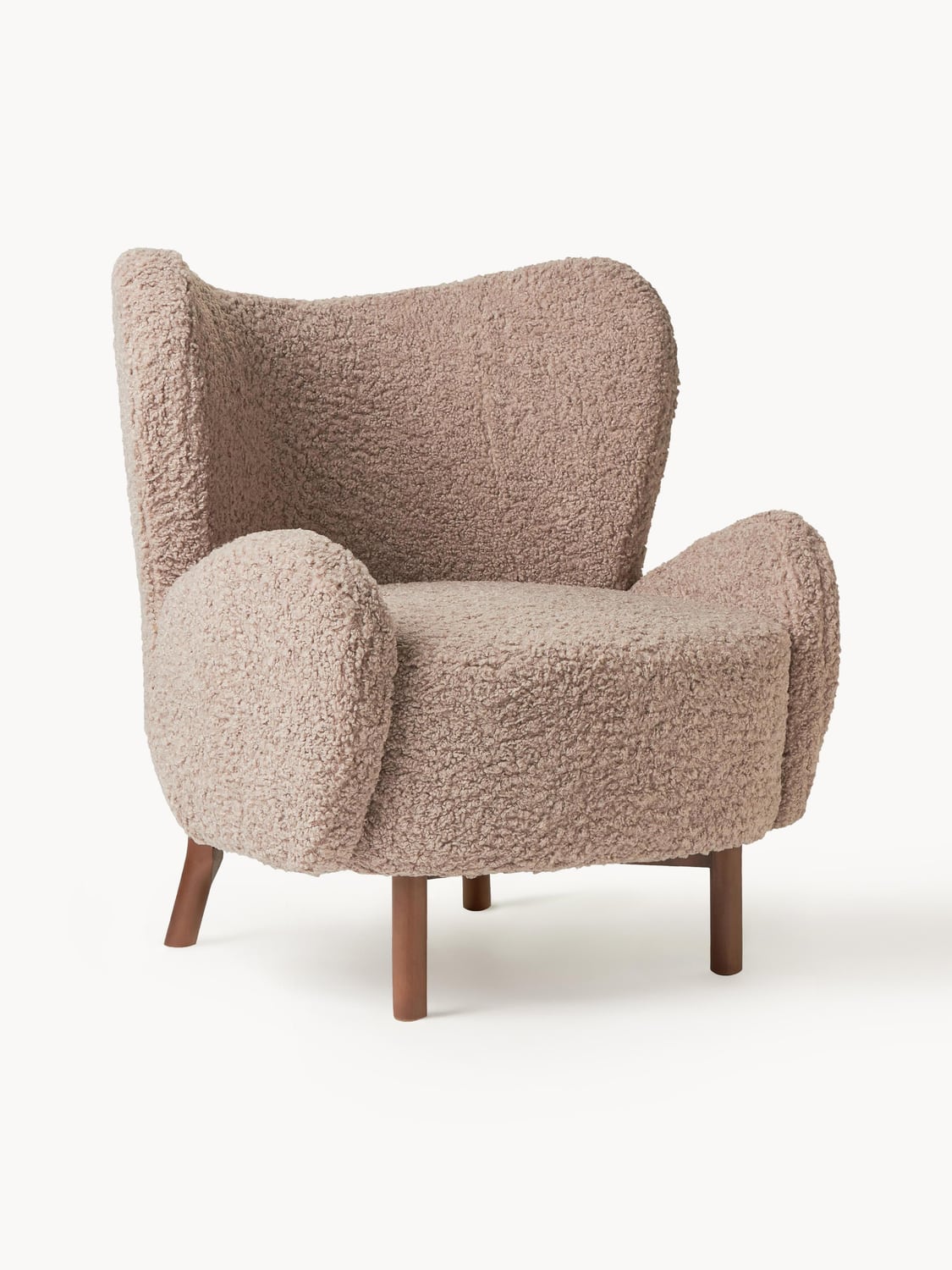 Kalia Teddy Wingback Chair — Taupe