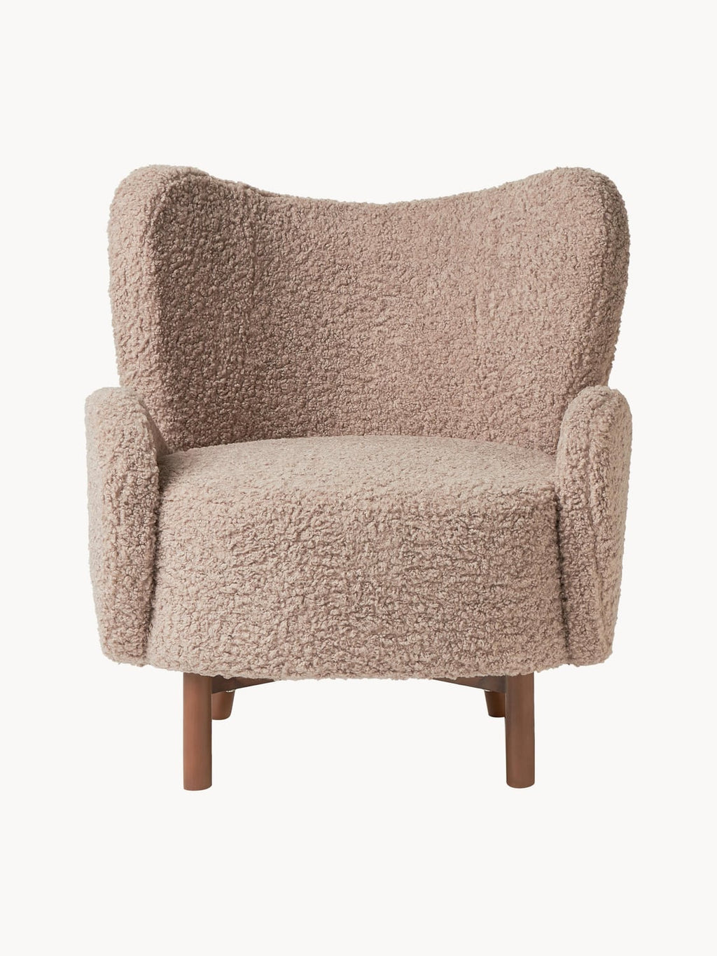 Kalia Teddy Wingback Chair — Taupe