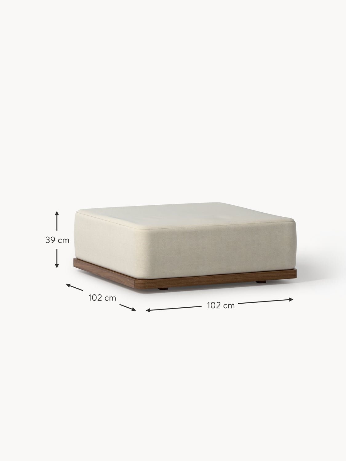 Matheus Garden Ottoman in Acacia