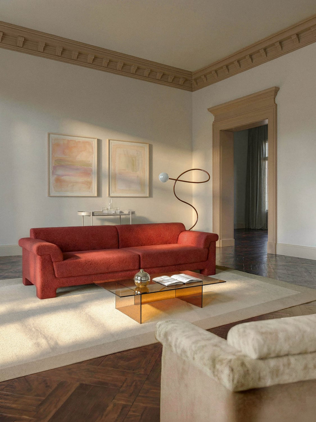 Atlas Bouclé Sofa (3-seater) — Rust