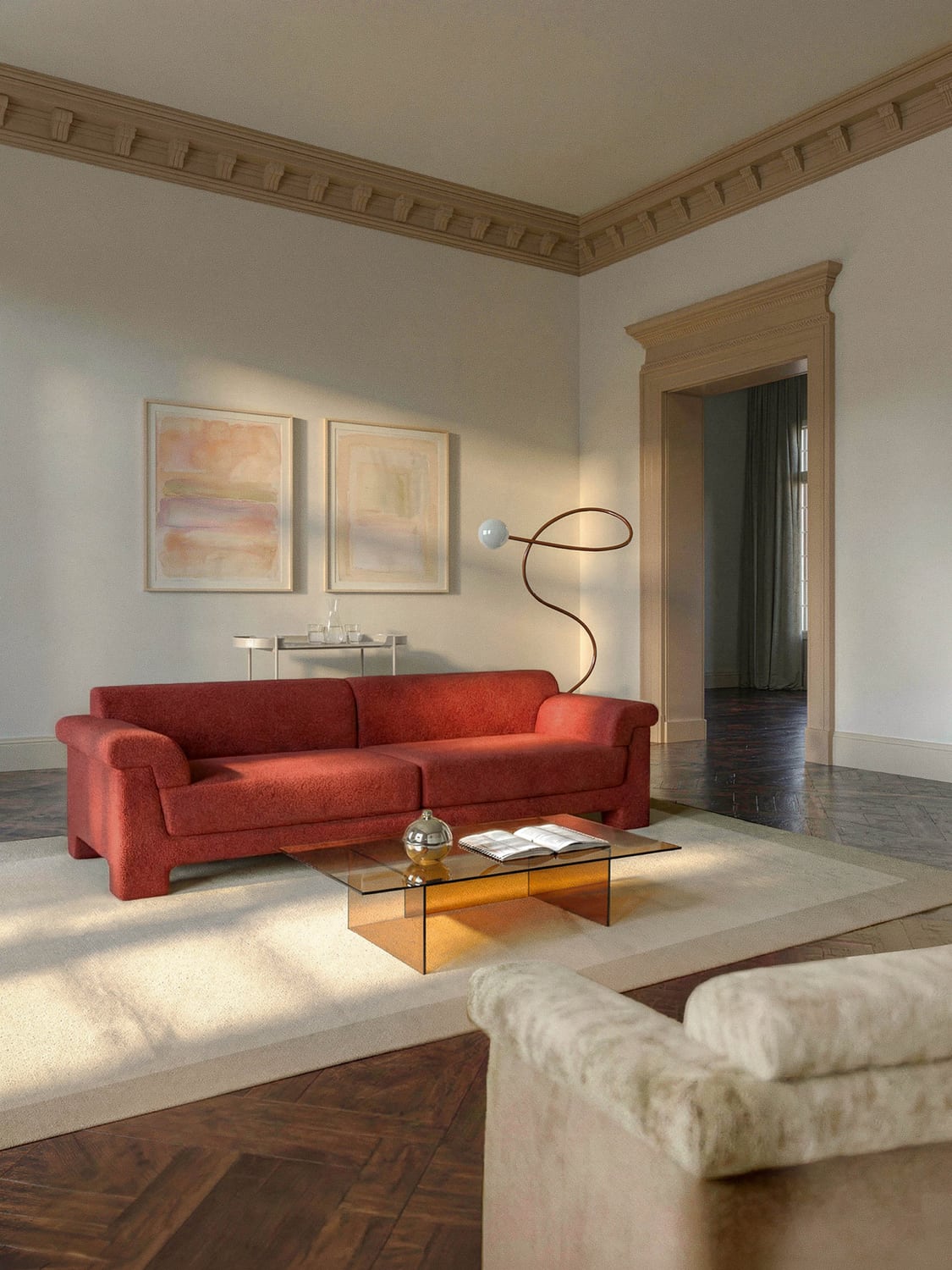 Atlas Bouclé Sofa (3-seater) — Rust
