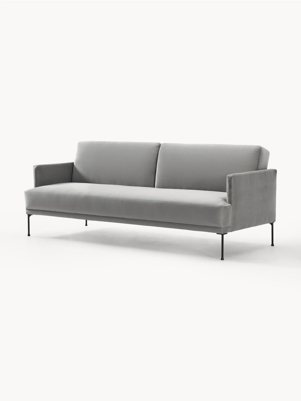 Fluente Velvet-Sofa Bed (3-seater) — Grey