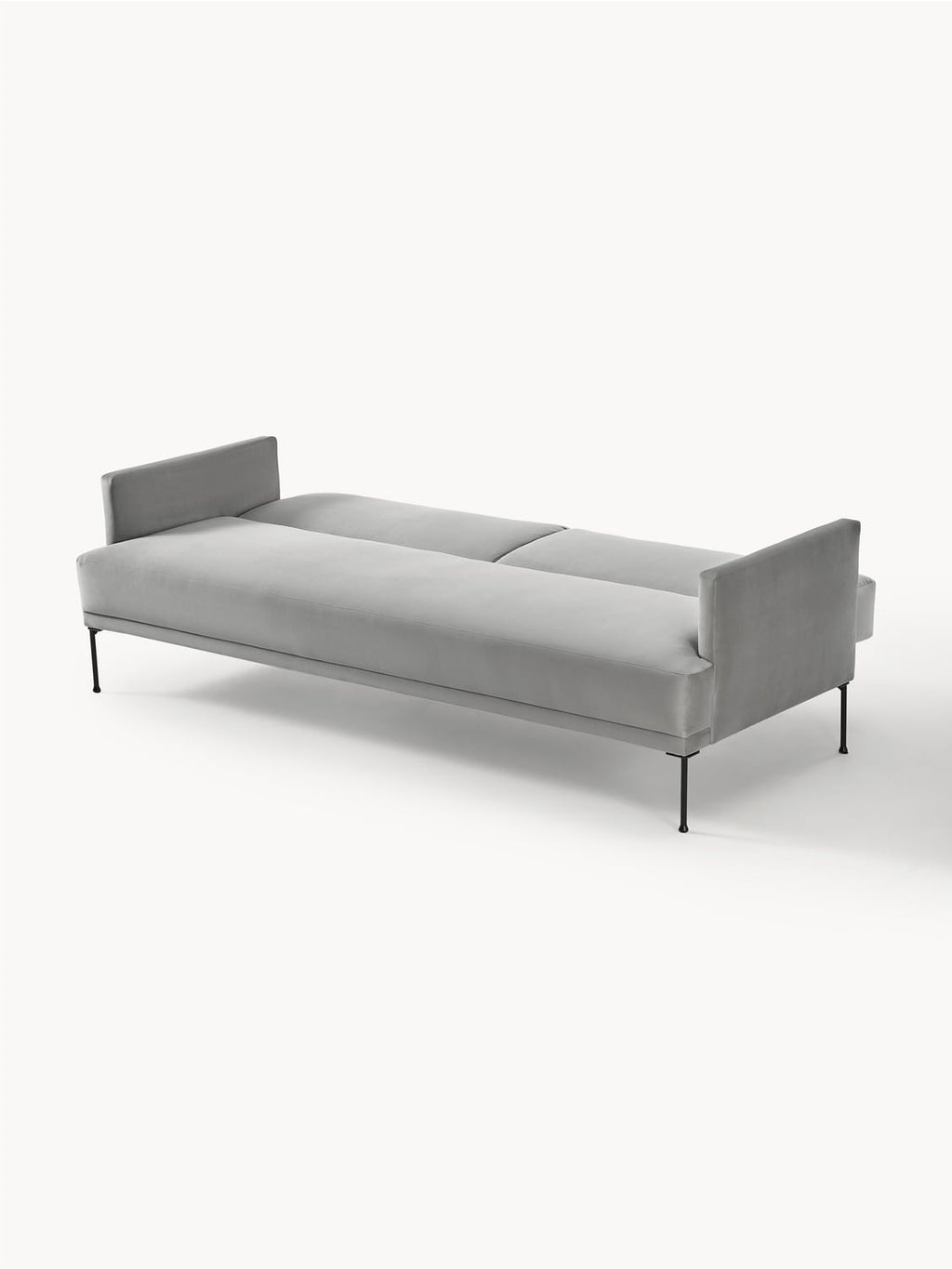 Fluente Velvet-Sofa Bed (3-seater) — Grey