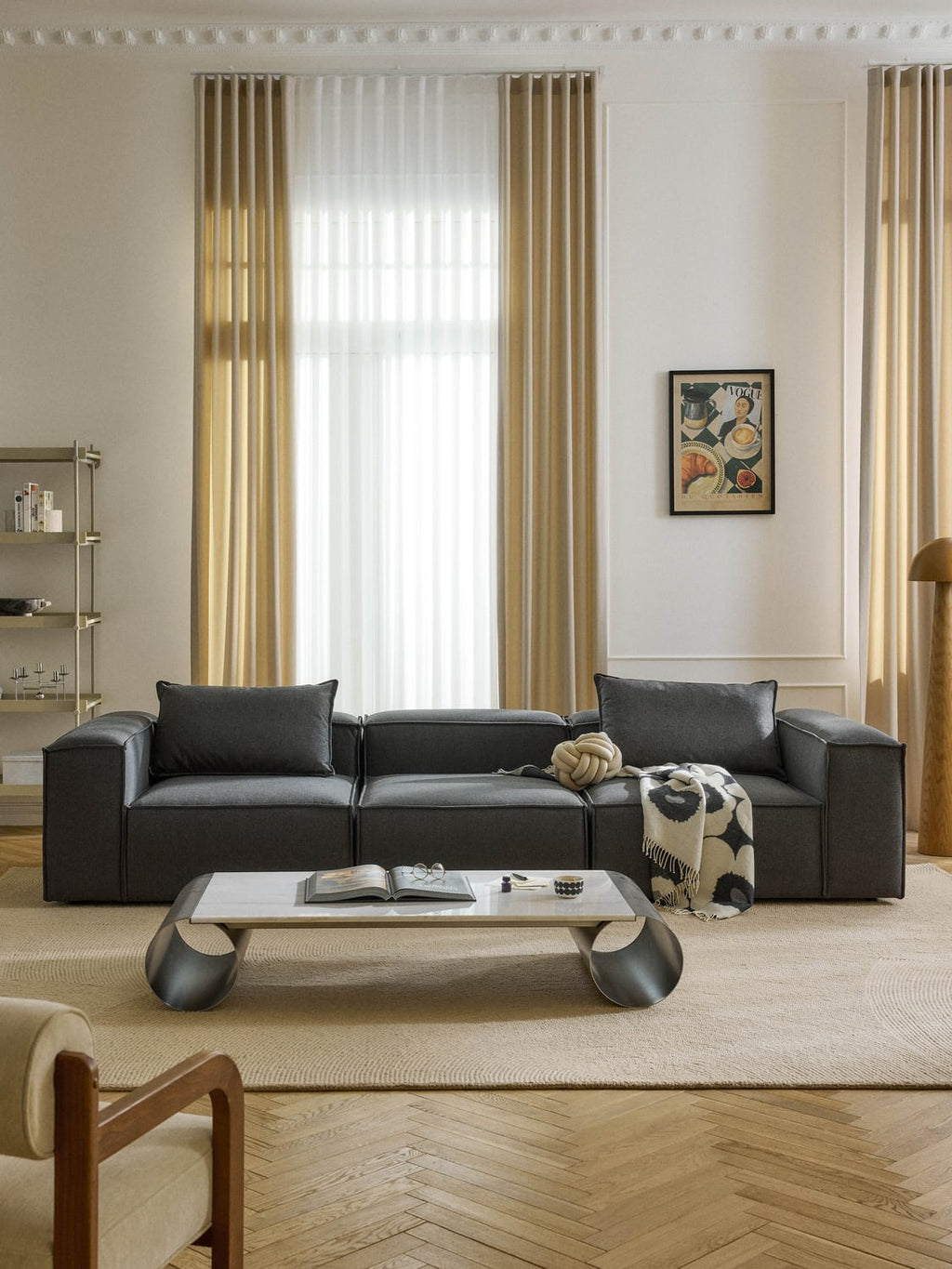 Lennon Modular Sofa (4-seater) — Dark Grey