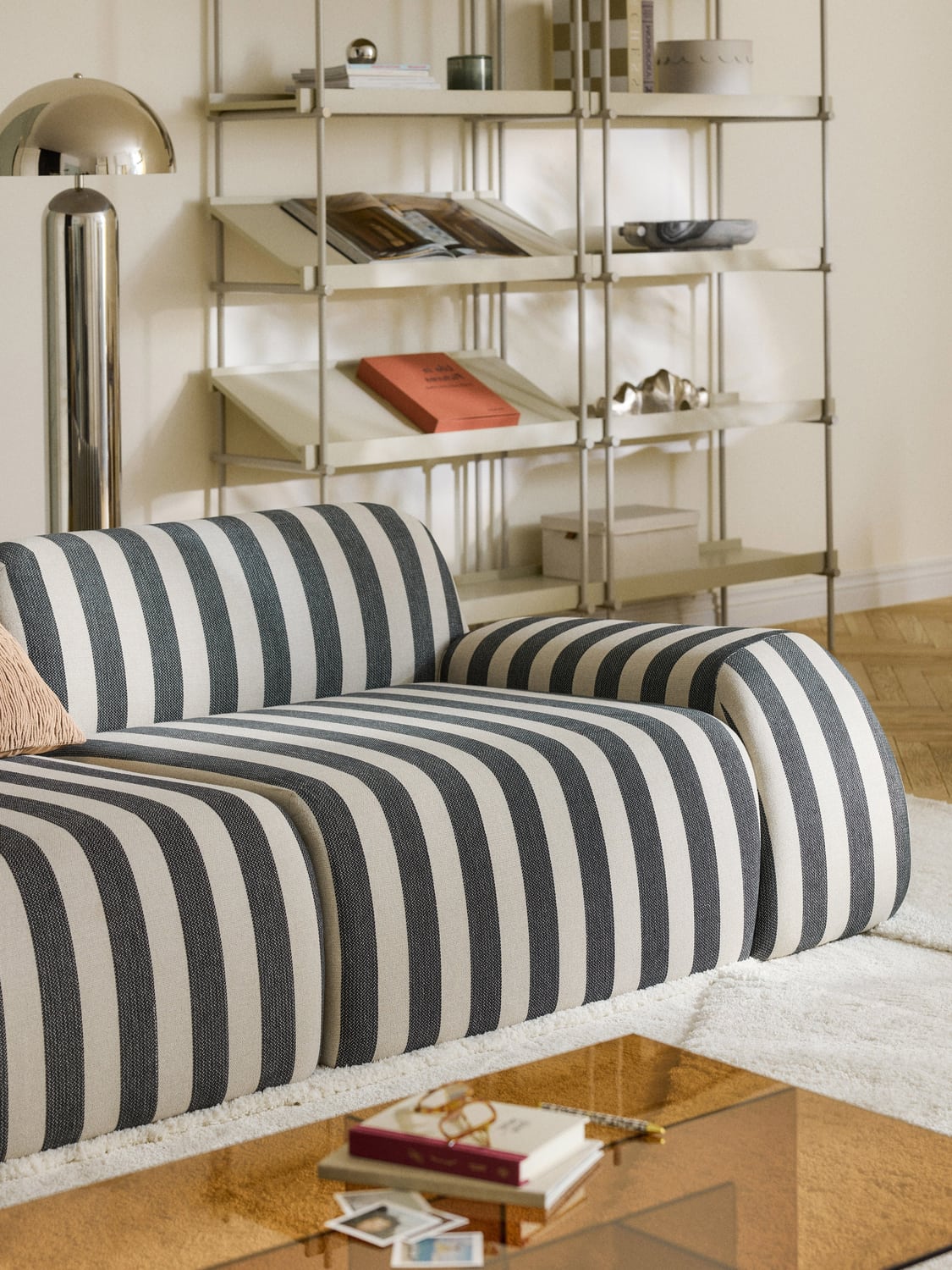 Wolke Striped Corner Module — Taupe