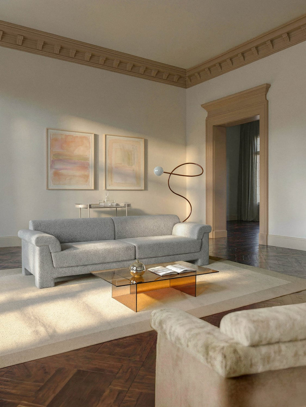 Atlas Bouclé Sofa (3-seater) — Sage