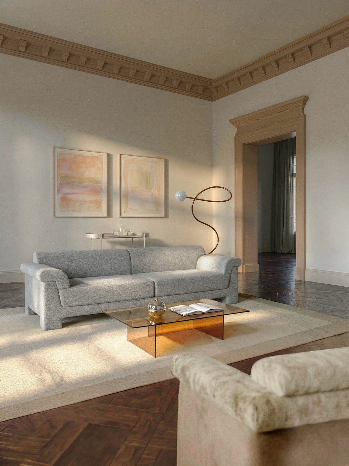 Atlas Bouclé Sofa (3-seater) — Sage