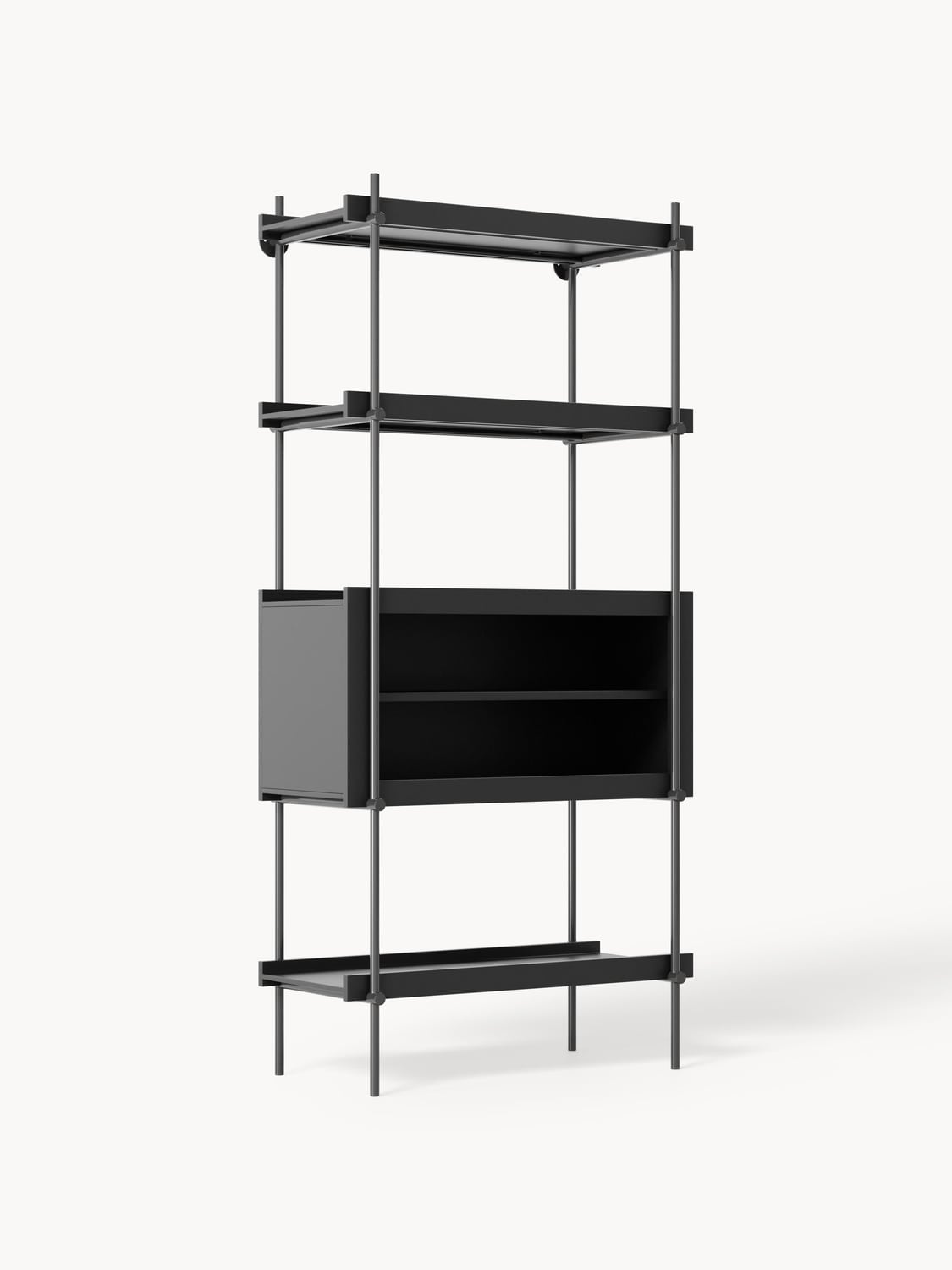 Rio Tall Shelving Unit with Open Storage — Dark Grey
