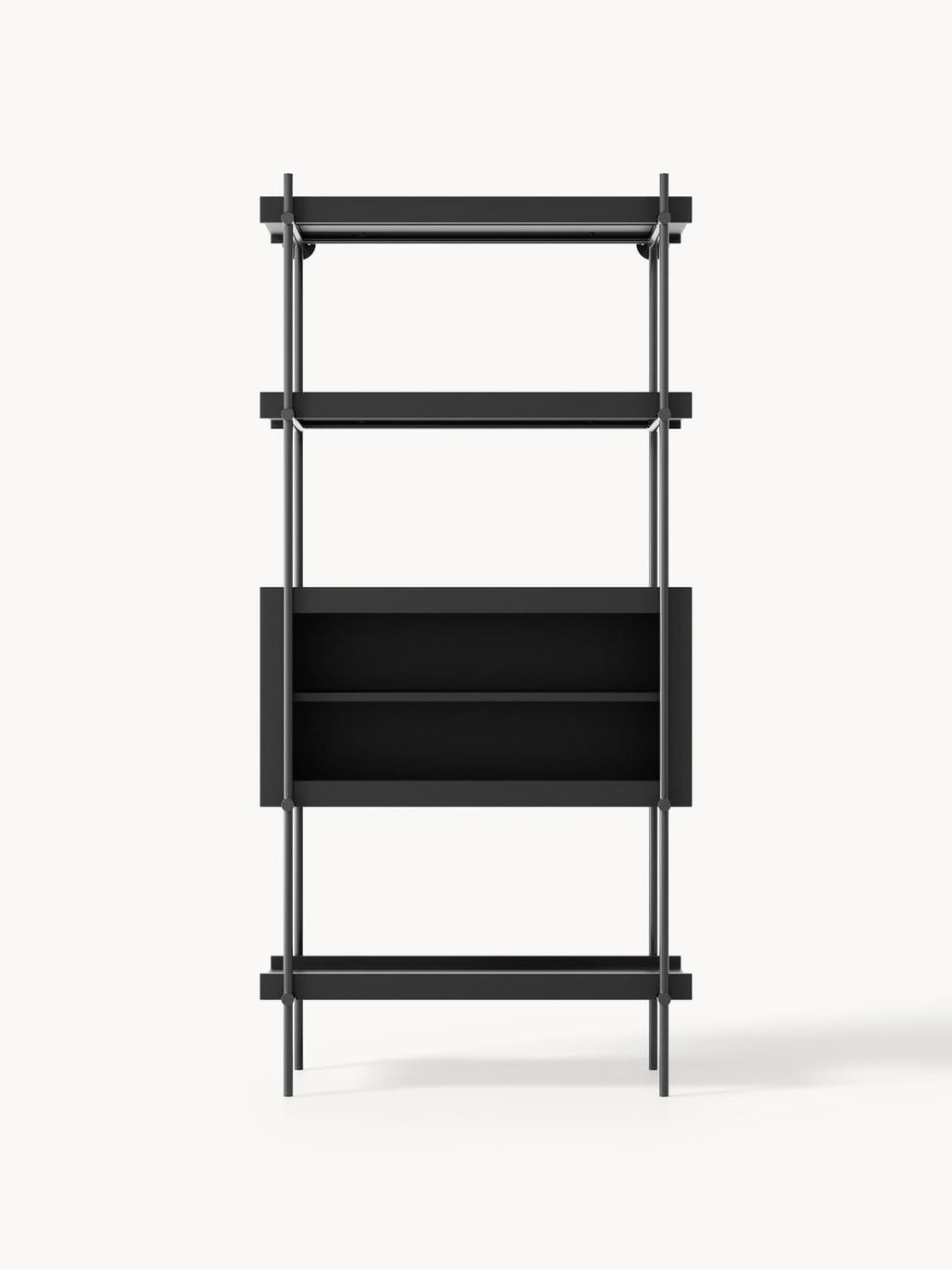 Rio Tall Shelving Unit with Open Storage — Dark Grey