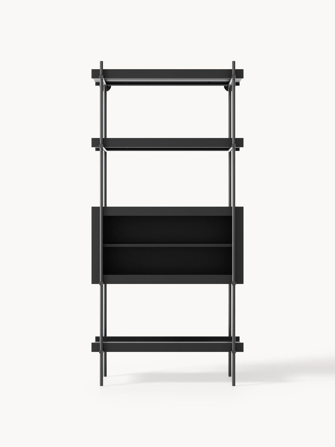 Rio Tall Shelving Unit with Open Storage — Dark Grey