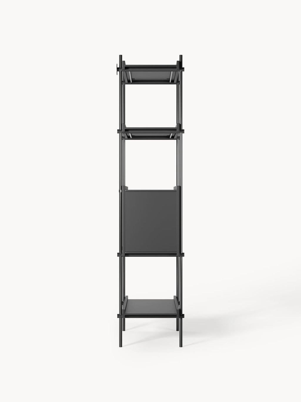 Rio Tall Shelving Unit with Open Storage — Dark Grey